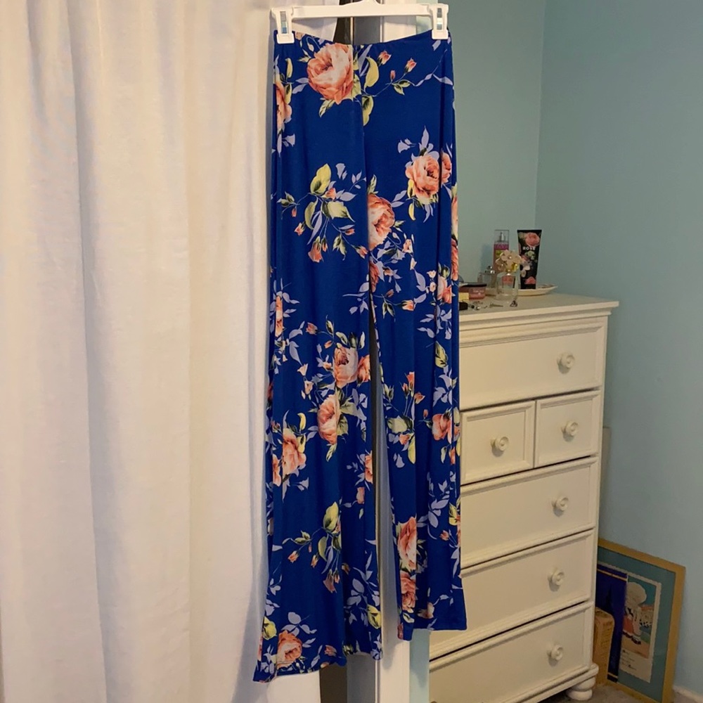 Flared floral pants
